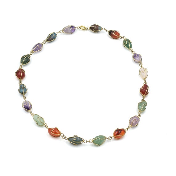 Collier Vintage Années 80 - Perles Et Métal Doré, Longueur 48 Cm