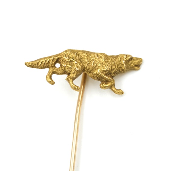 Vintage 14k Gold Golden Retriever Stick Pin / 14k 