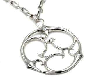 Großer Sterling keltischer Anhänger an silberfarbener Kette ~ 30 "