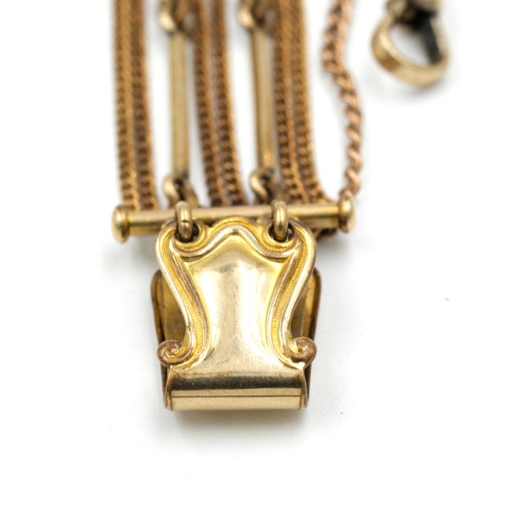 Antique Gold Filled Watch Chain with Fob // Victo… - image 3