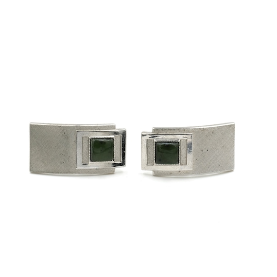 Vintage Swank Silvertone Cufflinks 1" // Mid Centu