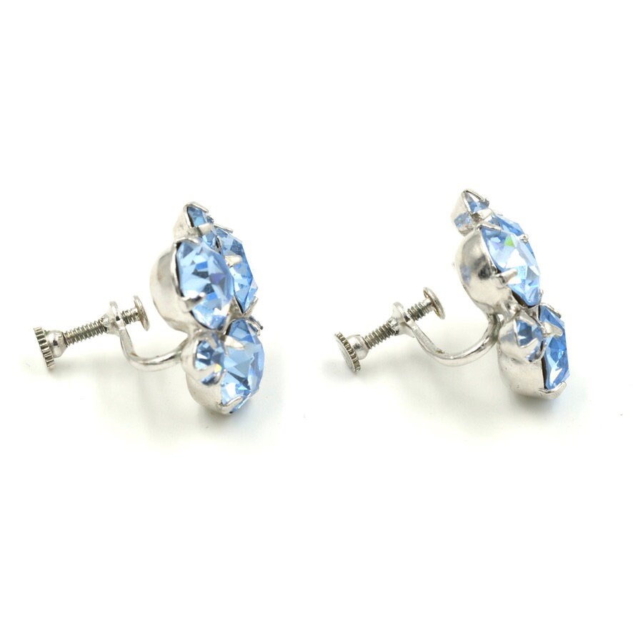 1960年代のヴィンテージラインストーンスクリューバックイヤリング