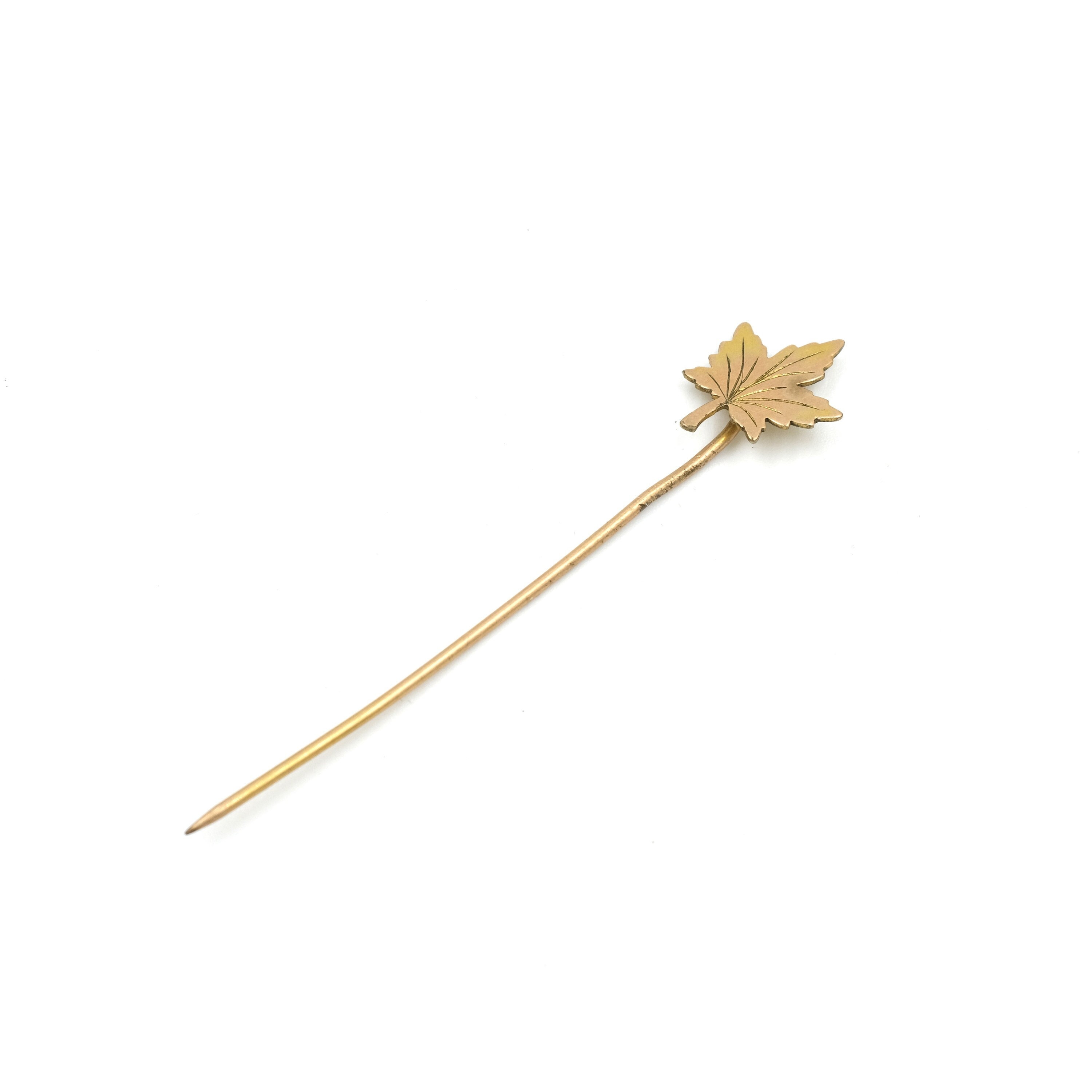 Vintage Gold Tone Canadian Maple Leaf Stick Pin 2.5"