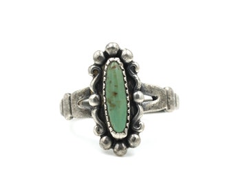 Vintage Sterling & Turquoise Ring - Size 4.5 // Bell Trading Co Jewelry // Southwestern Western Wear // 1970s Turquoise Ring