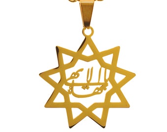 Nine Point Bahai Bahaism Star Necklace