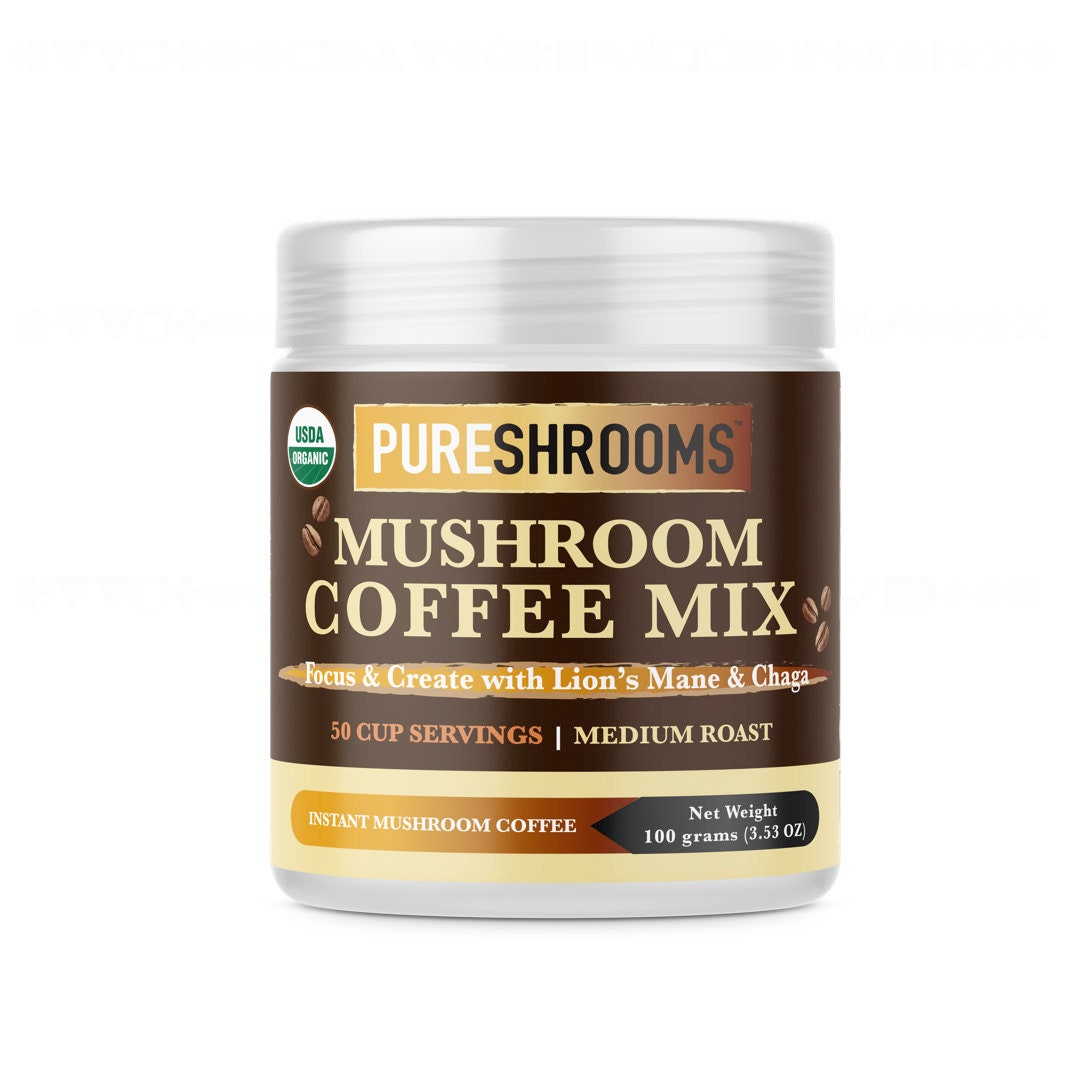 Pureshrooms Mushroom Coffee Mix Focus and Create With Chaga Etsy UK