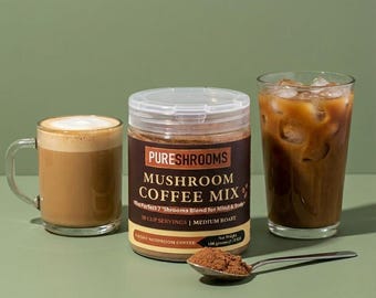 Perfect 7 Instant Mushroom Coffee Mix, 7 Mushroom Blend, Arabica, 50 Servings