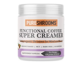 PureShrooms Lavender Vanilla Coconut Coffee Creamer (60 Servings, 125g)