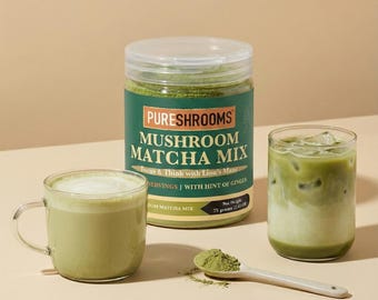 Organic Mushroom Matcha Mix | Lion's Mane, Ginger, Ceremonial Japanese Powder