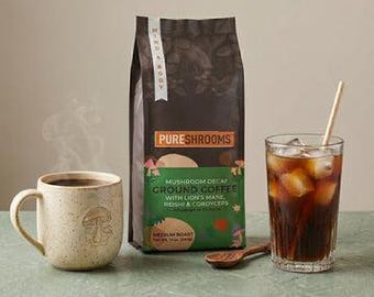 Decaf Swiss Mushroom Coffee | Lion's Mane, Reishi, Cordyceps, L-Theanine (Ground)