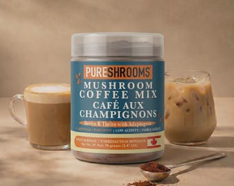 Adaptogenic Instant Mushroom Coffee Mix, Lion's Mane, Sea Moss, L-Theanine (35 Servings)