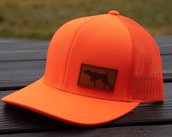 Blaze Tails Up Hat- GSP Hat- German Shorthair Pointer- Hunter’s Gift- Upland Hunters Orange