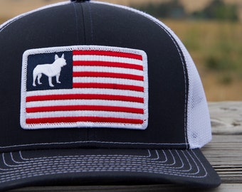 Red, White & Frenchie Hat | Frenchie| Frenchie Puppy Gift | French Bulldog Present | France Bulldog | Frenchie Mom | Dog Hat