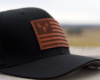 Flexfit Deer Hunting Hat - American Archery Buck Hunter - Hunt Outdoors Present - Gift for Men, Husband or Boyfriends
