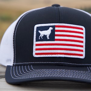 Red, White & Goldens- Bird Hunting Hat- Hunter’s- Golden Retriever - Retrievers present - Golden Retriever Gift