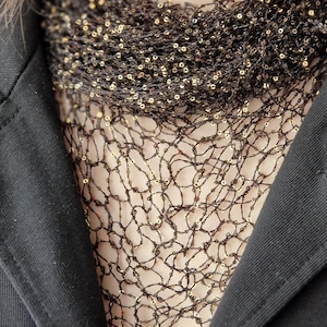 Handgjord paljettsjal, lätt glittrig sjal, elegant kvällssjal för fester, teater och speciella tillfällen, anpassad färg tillgänglig