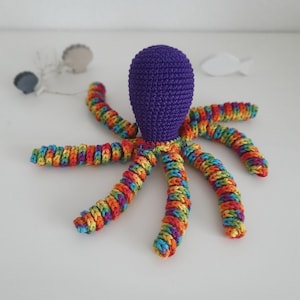 Crochet Octopus Toy - Customizable Amigurumi, Safe for Newborns, Perfect Gift for Babies, Gender-Neutral Toy