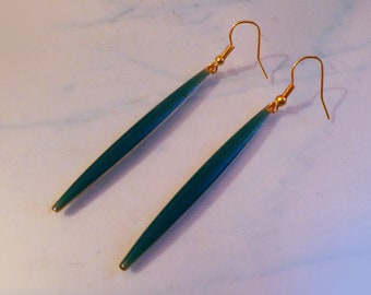 Turquoise Long Earrings, Handmade Art Jewelry