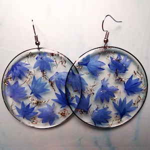Statement Cornflower Earrings, Silver Handgefertigter Natur Schmuck Gift