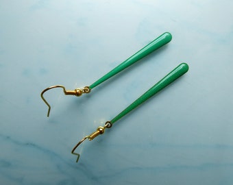 Colorful Green Earrings, Handmade Jewelry Gift