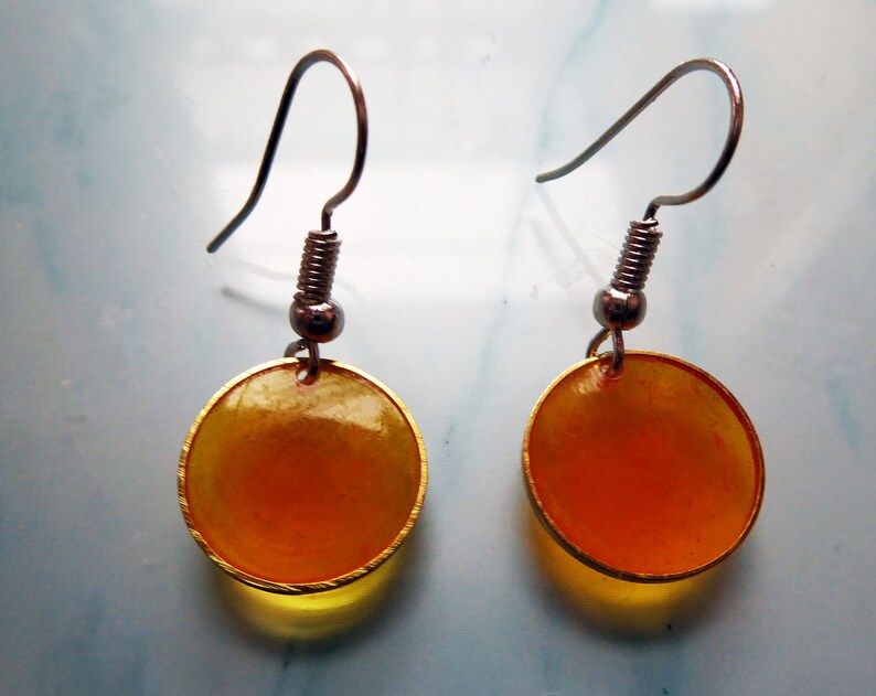 Yellow Earrings Transparent Earrings Statement Earrings Gold Earrings Handmade Jewelry Colorful Earrings Dangle Earrings Gift for Her