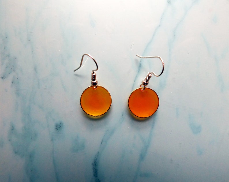 Yellow Earrings Transparent Earrings Statement Earrings Gold Earrings Handmade Jewelry Colorful Earrings Dangle Earrings Gift for Her