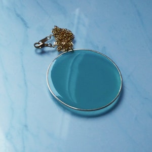 Türkis Anhänger Gold Transparent, Einzigartige Halskette, Geschenk für sie