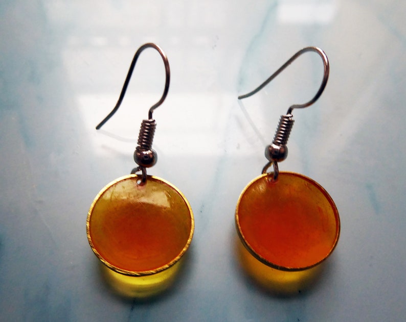 Yellow Earrings Transparent Earrings Statement Earrings Gold Earrings Handmade Jewelry Colorful Earrings Dangle Earrings Gift for Her