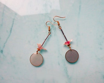 Clear Gray Earrings, Jewelry Gift for Girlfriend