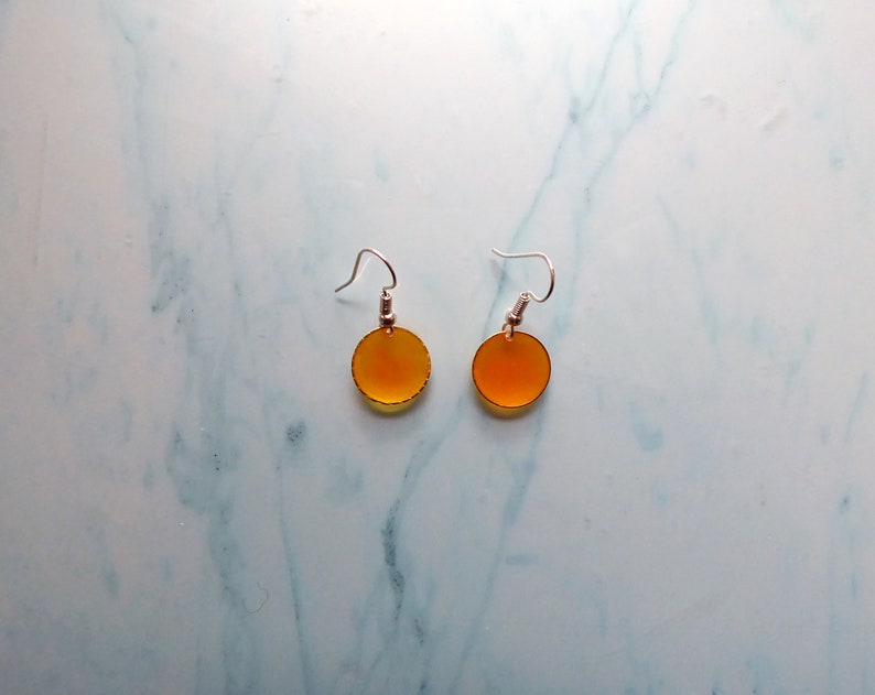 Yellow Earrings Transparent Earrings Statement Earrings Gold Earrings Handmade Jewelry Colorful Earrings Dangle Earrings Gift for Her