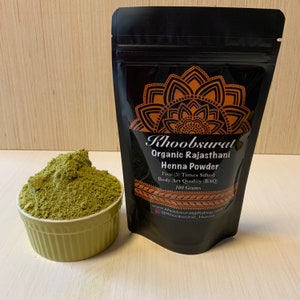 100 Grams Organic Rajasthani Henna Powder 2021-2023 Crop| Bridal | Premium BAQ Quality | Five (5) Times Sifted | Henna for Hair