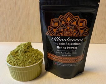 100 Grams Organic Rajasthani Henna Powder 2021-2023 Crop| Bridal | Premium BAQ Quality | Five (5) Times Sifted | Henna for Hair