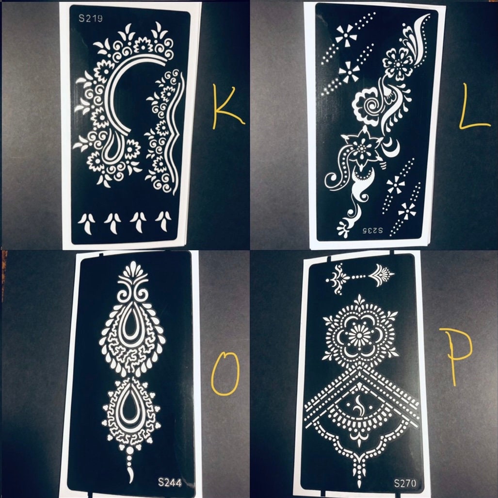 Henna Stencil Reusable Stencil for Henna Jagua or Glitter Etsy