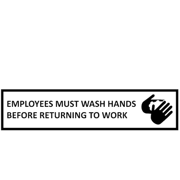 Employees must wash hands decal restaurant sticker store mirror window door decals black white colors food vinyl free shipping