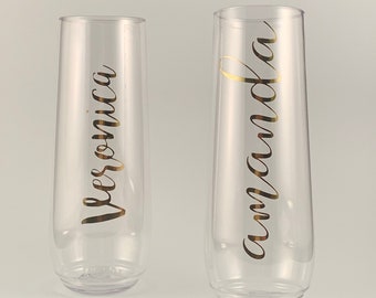 Bridesmaid Gifts - Bridesmaid Proposal - Bridesmaid Champagne Flutes - Personalized Bridesmaid Gift - Be My Bridesmaid - Bachelorette Party