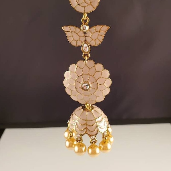 Indian jewelry earrings jhumka dulhan bridesmaids sangeet traditional punjabi hindu pakistani muslim wedding gujarati ethnic india bridal