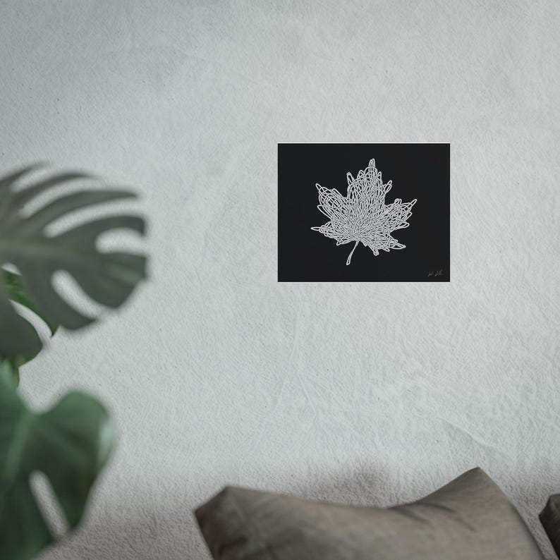 Woven Maple Leaf Black & White Fine Art Print Etsy