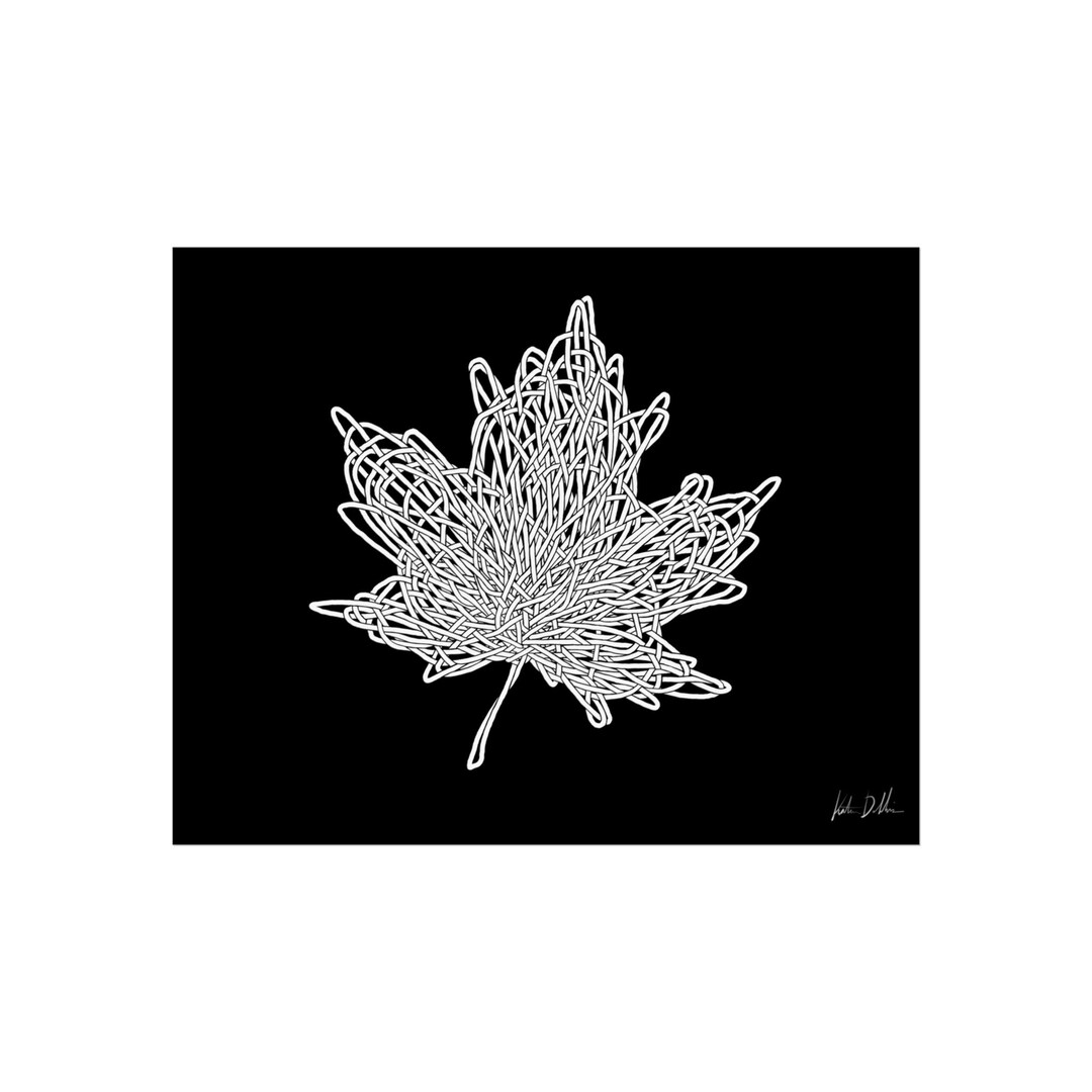 Woven Maple Leaf Black & White Fine Art Print Etsy