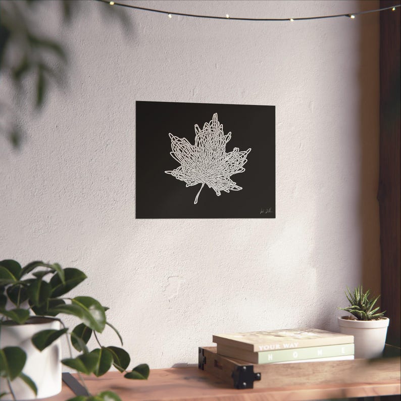 Woven Maple Leaf Black & White Fine Art Print Etsy