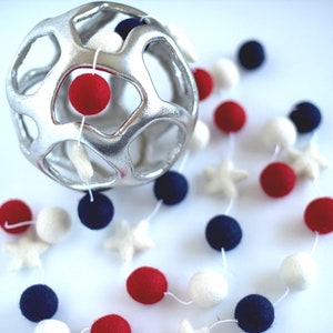 Red, White and Blue garland with Stars