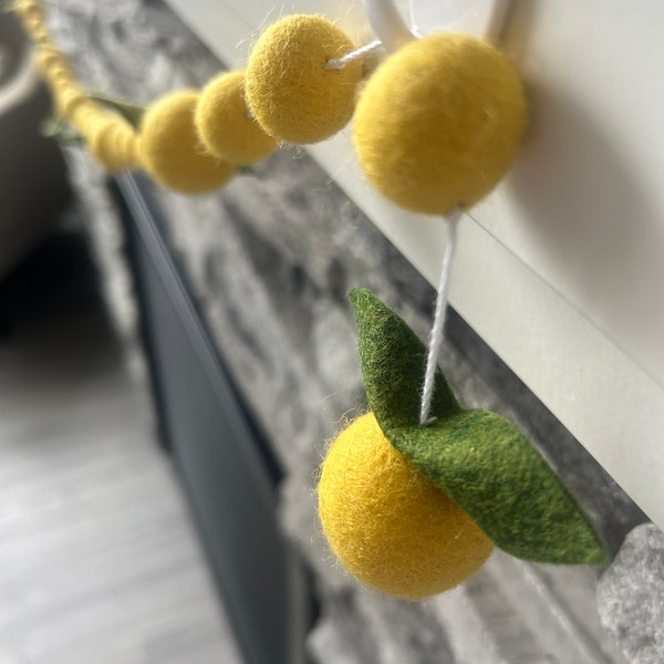 Lemon Tree Wool Felt Ball Garland