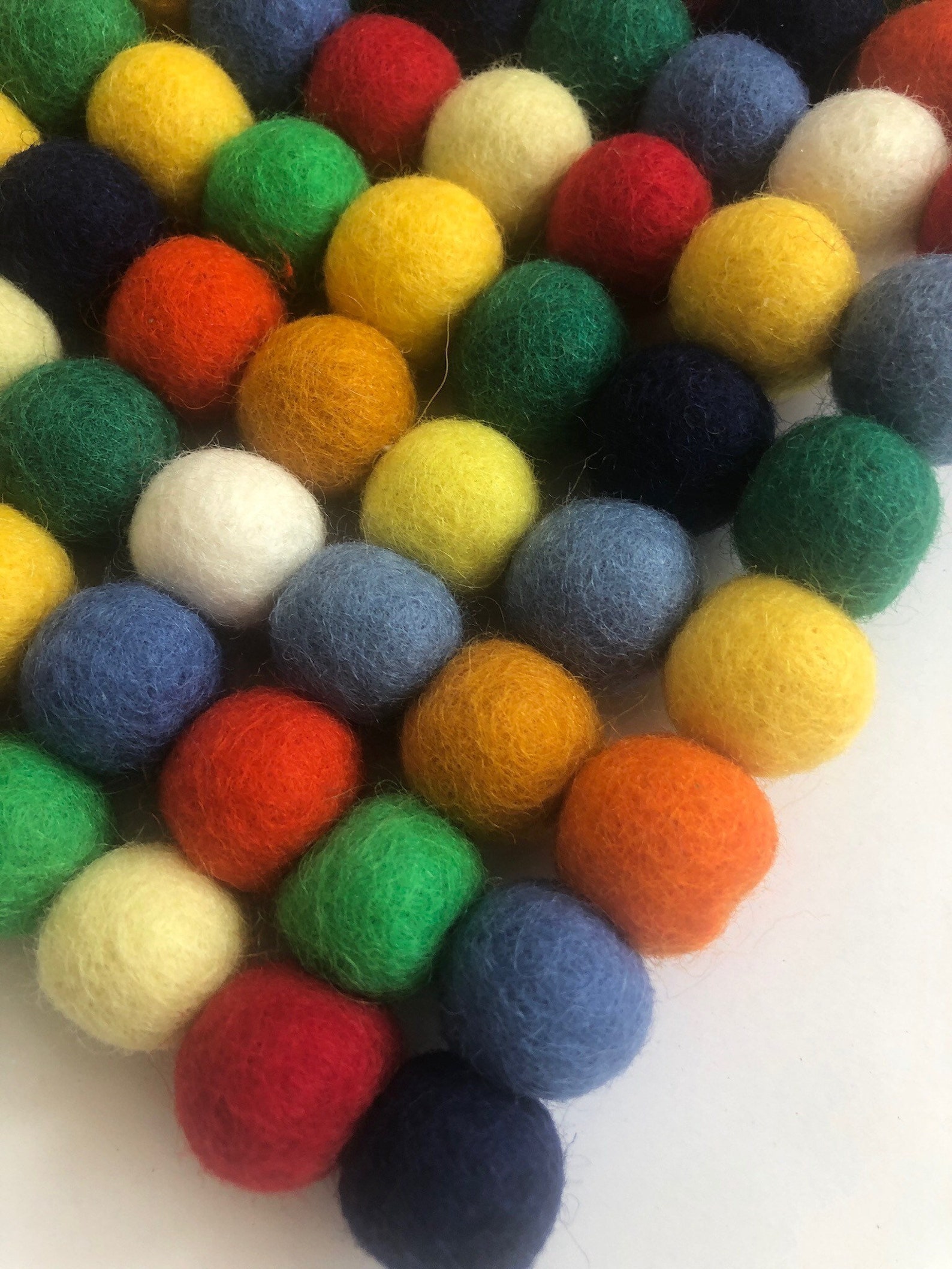 Wool felt ball trivet in bright primary colors Etsy