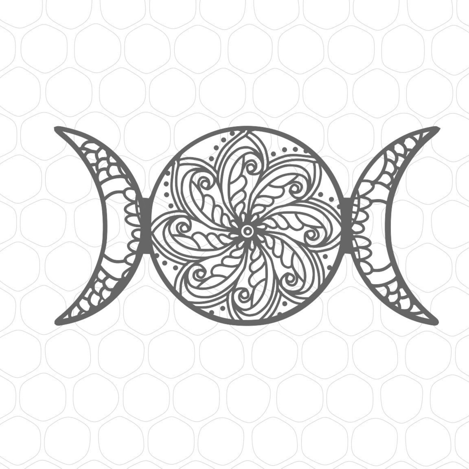 Half Moon Mandala SVG Digital File Cut File - Etsy