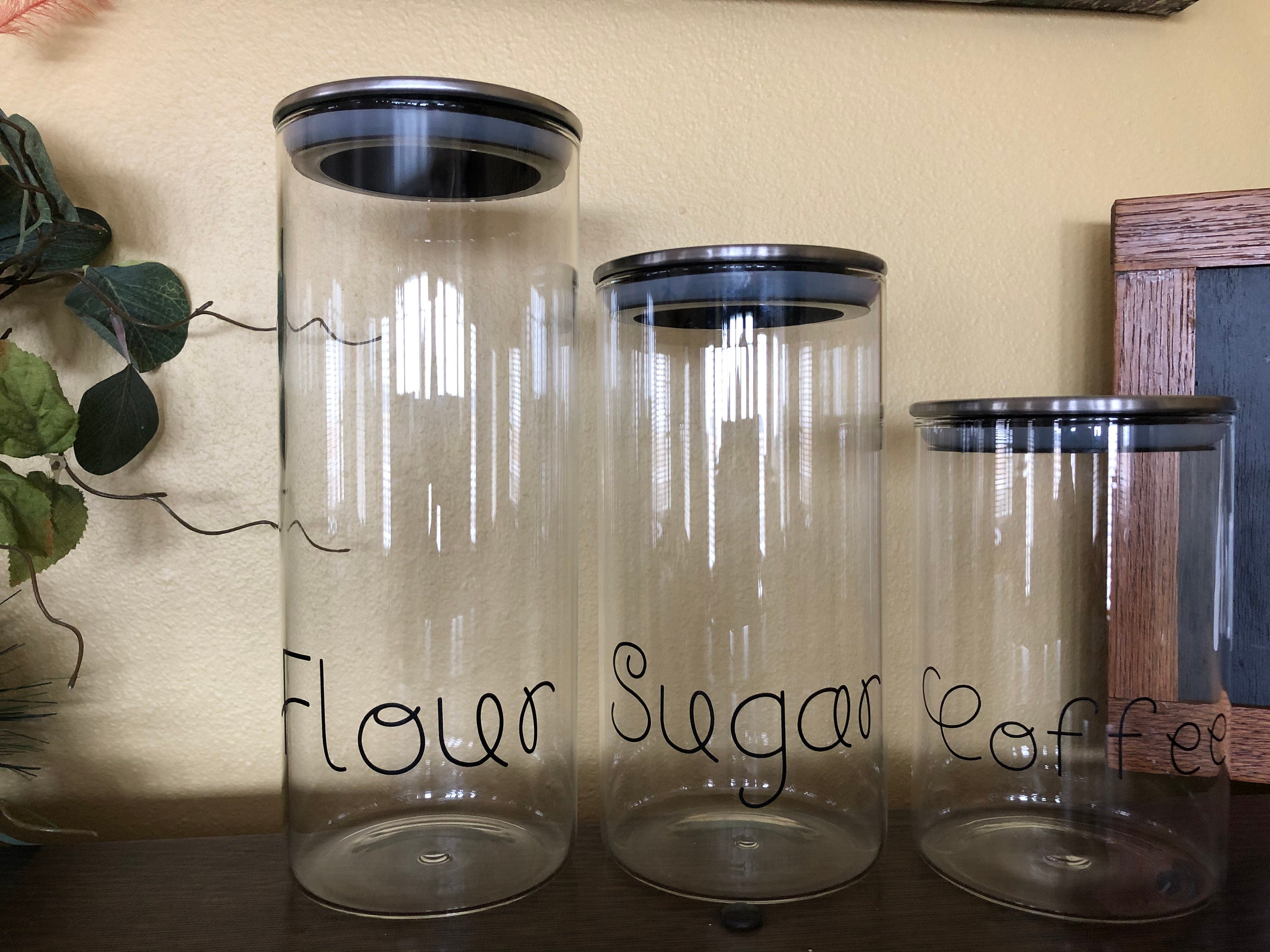 Modern Glass Canisters Set Etsy