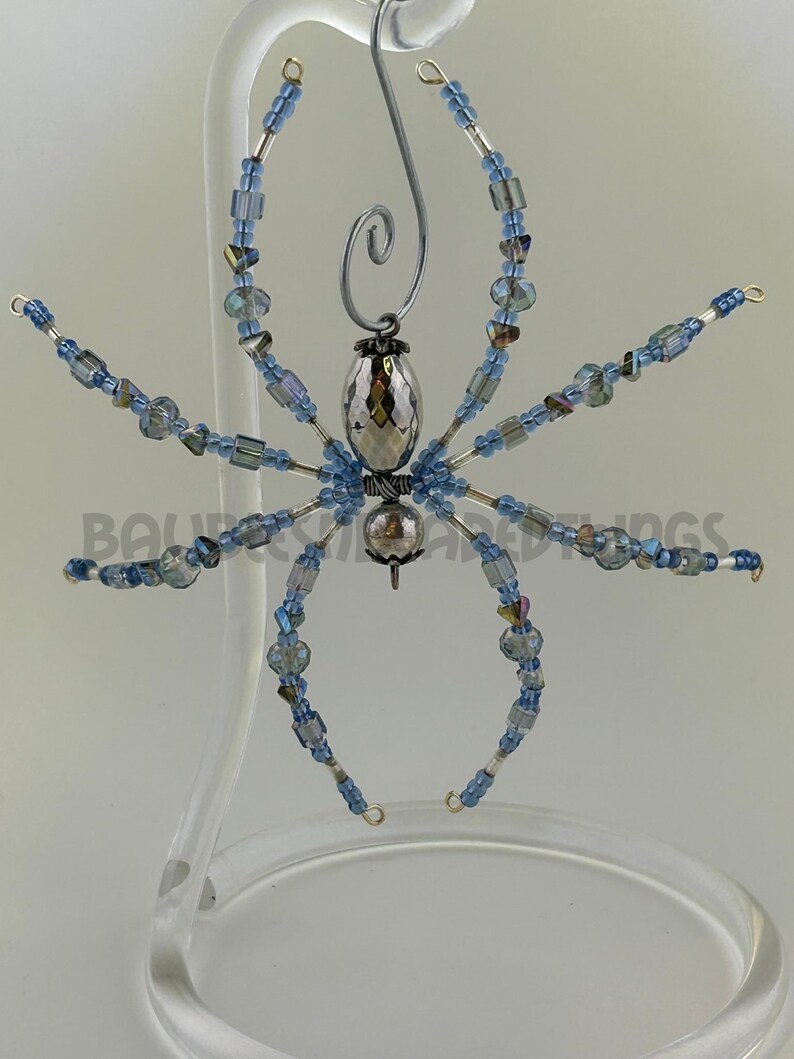 Blue Ice Beaded Spider - Etsy