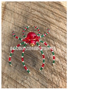 Red, Green & Crystal Christmas Spider