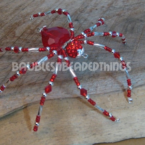 Lovely Heart Beaded Christmas Spider