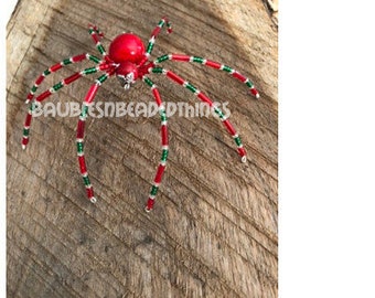 Red & Green Christmas Spider