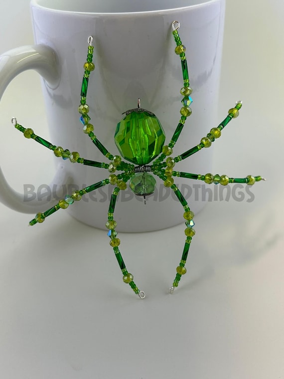 Glorious Green Beaded Spider