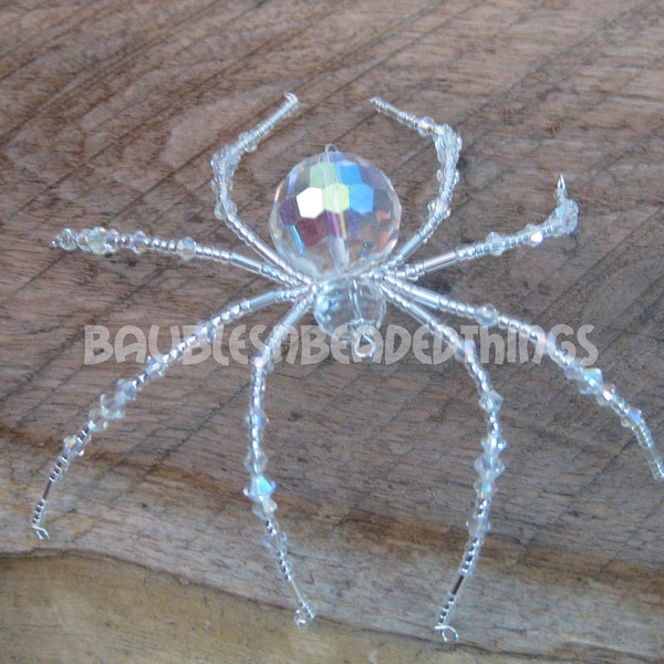 Brilliant Crystal Beaded Christmas Spider